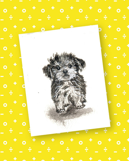 Little Puppy Watercolor Print | Printable Dog Wall Art | Instant Digital Download