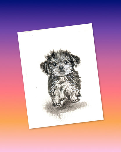 Little Puppy Watercolor Print | Printable Dog Wall Art | Instant Digital Download