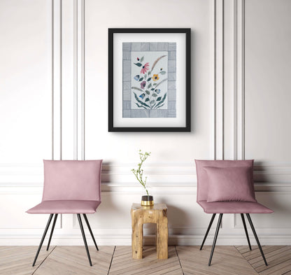 "Modern Geometric Abstract Floral Art Print - Contemporary Wall Decor - ZenS Art"
